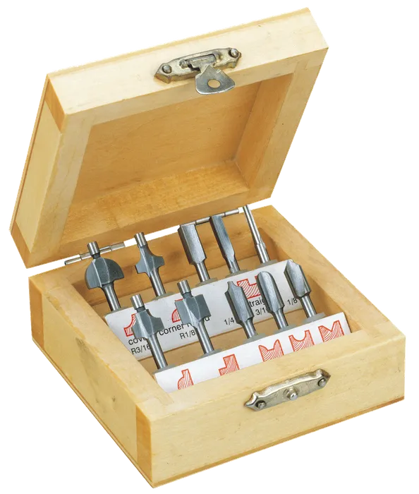 Amana tools wood mdf proxxon wood router bits 10 pce set